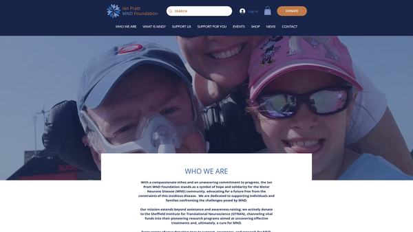 Screenshot of the Ian Pratt MND Foundation website