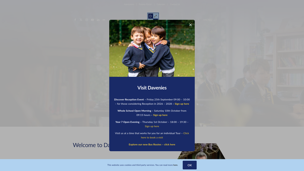 Screenshot of the Friends Of Davenies website