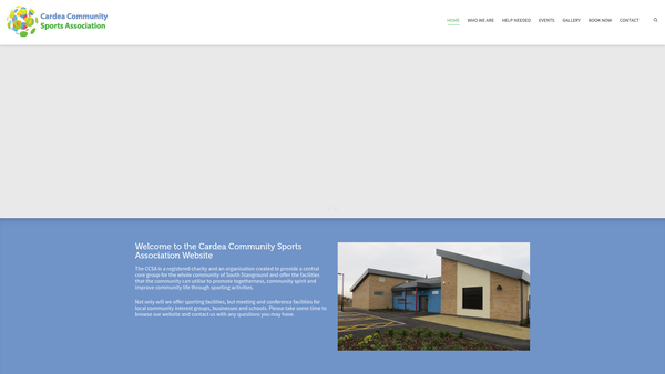 Screenshot of the Cardea Community Sports Association website