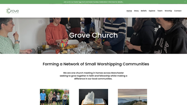 Screenshot of the Grove Church of the Nazarene website