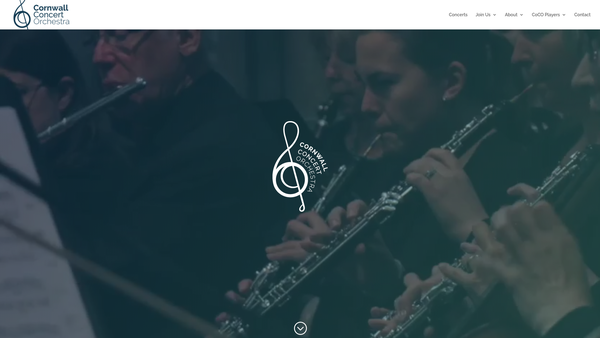 Screenshot of the Cornwall Concert Orchestra website