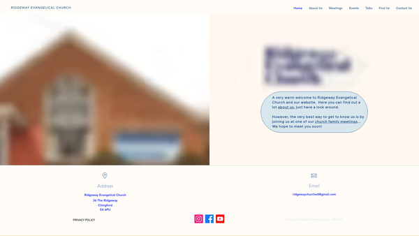 Screenshot of the Ridgeway Evangelical Church website