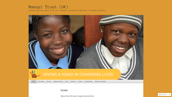 Screenshot of the Masoyi Trust (UK) website