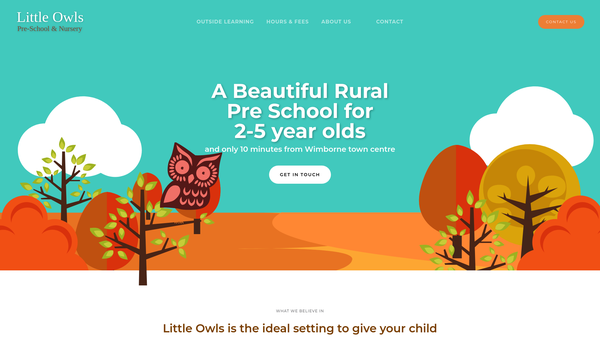 Screenshot of the Little Owls Pre-School And Nursery Witchampton website