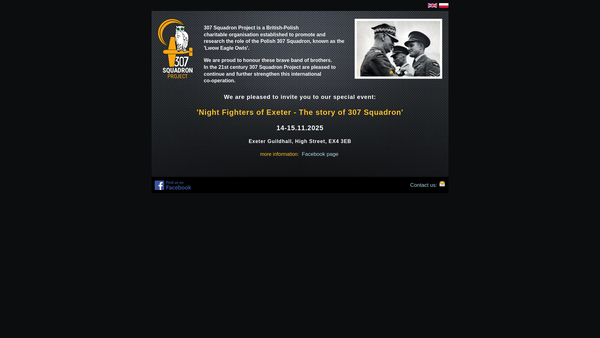 Screenshot of the 307 Squadron Project website