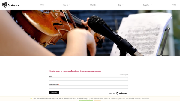Screenshot of the The Aidan Woodcock Charitable Trust website