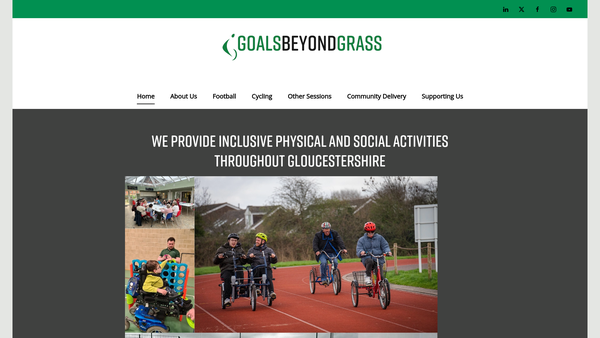 Screenshot of the Goals Beyond Grass website