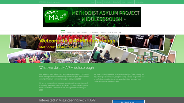 Screenshot of the Methodist Asylum Project Middlesbrough website