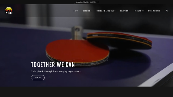 Screenshot of the Youth And Community Connexions website