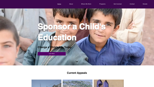 Screenshot of the Every Child First website