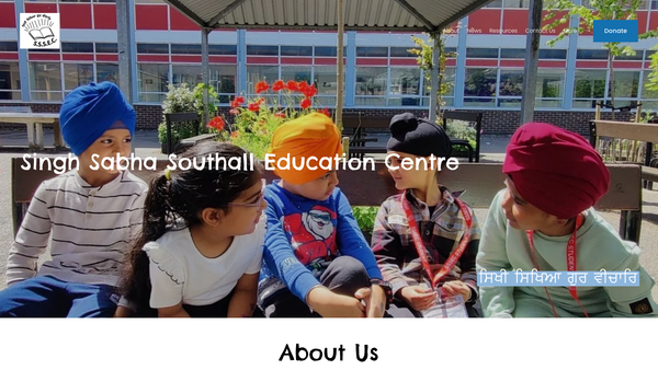 Screenshot of the Singh Sabha Southall Education Centre CIO website