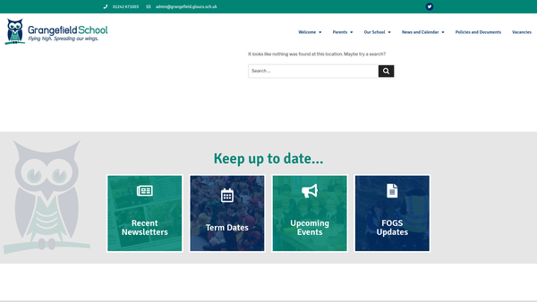 Screenshot of the Friends Of Grangefield School website