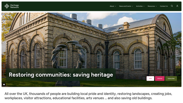Screenshot of the Heritage Trust Network website