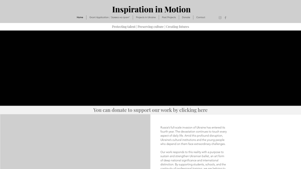 Screenshot of the Inspiration In Motion website