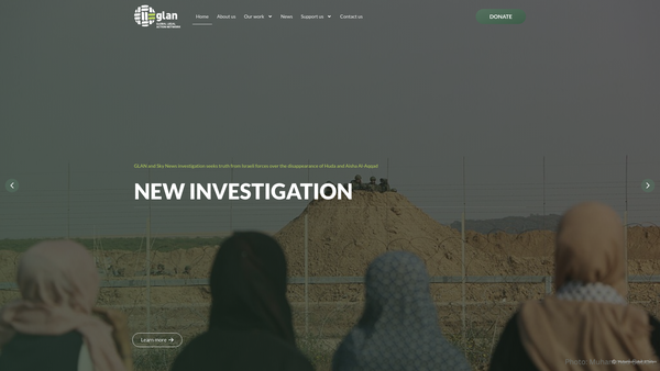 Screenshot of the Global Legal Action Network (Glan) website