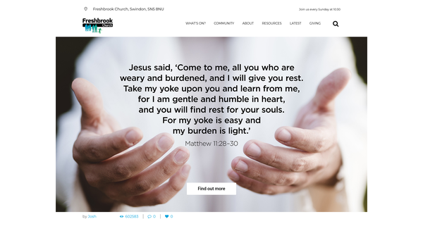 Screenshot of the Freshbrook Church website