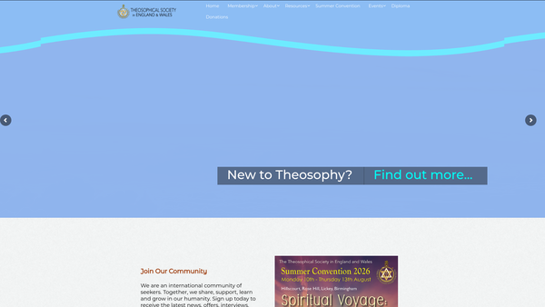 Screenshot of the The Theosophical Society in England and Wales website
