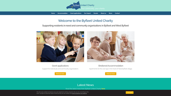 Screenshot of the The Byfleet United Charity website