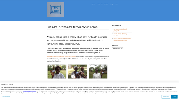 Screenshot of the Luo Care website