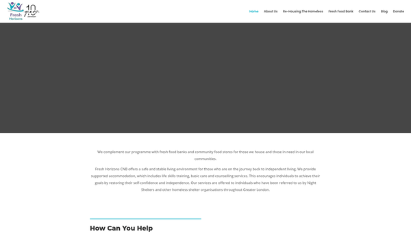 Screenshot of the Fresh Horizons Cnb website