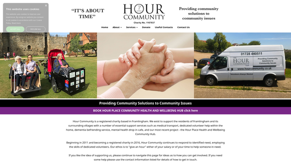 Screenshot of the Hour Community website