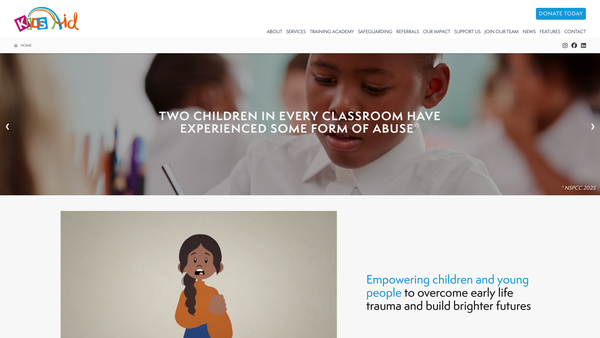 Screenshot of the The Kidsaid Foundation website