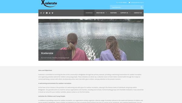 Screenshot of the Xcelerate website