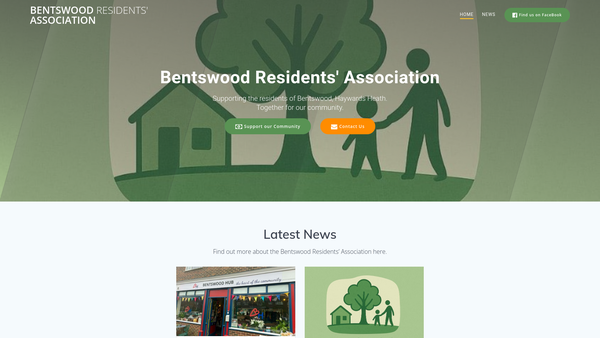 Screenshot of the Bentswood Community Partnership website