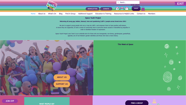 Screenshot of the Space Youth Project website