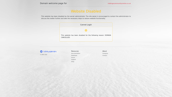 Screenshot of the Riddings Park Community Centre website