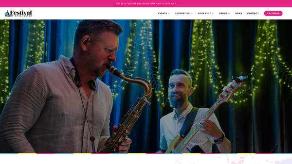 Screenshot of the The Festival Of Chichester website