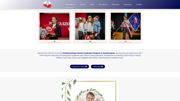 Screenshot of the Fryderyk Chopin Polish School In Southampton website