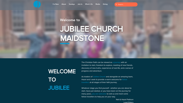 Screenshot of the Jubilee Church Maidstone website