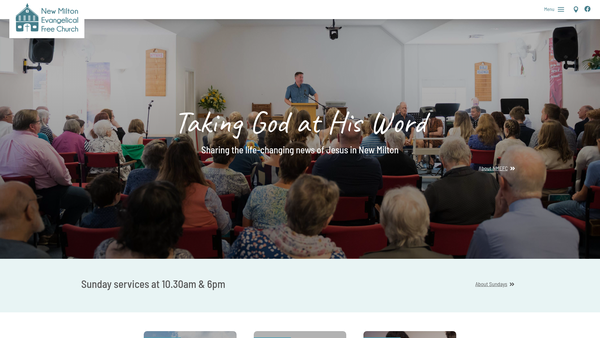 Screenshot of the New Milton Evangelical Free Church website
