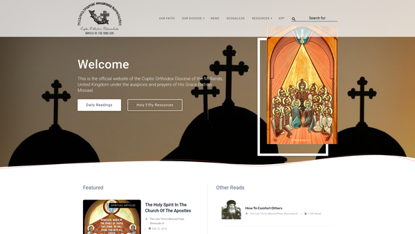 Screenshot of the St Mary And St Cyril website