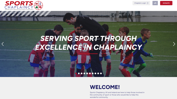 Screenshot of the Sports Chaplaincy UK and Ireland website