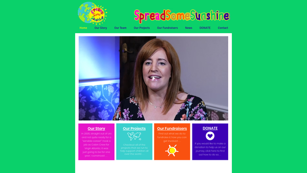 Screenshot of the Spread Some Sunshine website