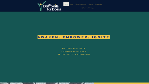 Screenshot of the Daffodils For Doris website