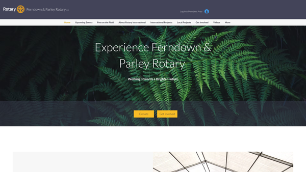 Screenshot of the Ferndown & Parley Rotary Charitable Incorporated Organisation website