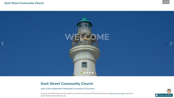 Screenshot of the Kent Street Community Church website