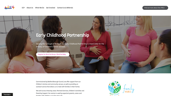 Screenshot of the Early Childhood Partnership website