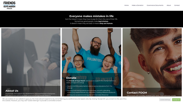 Screenshot of the Friends Of Guys Marsh Prison website