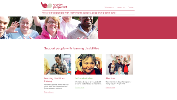 Screenshot of the Croydon People First website