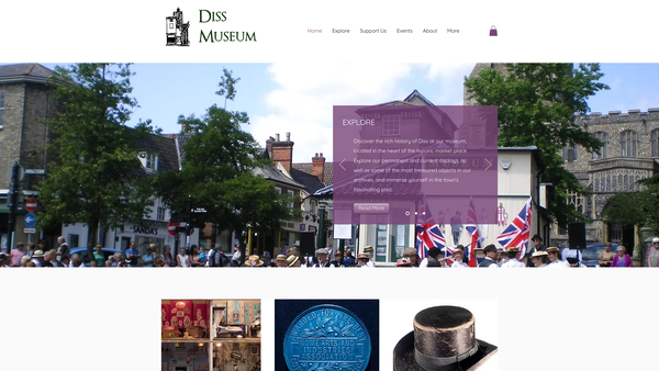 Screenshot of the Diss Museum website