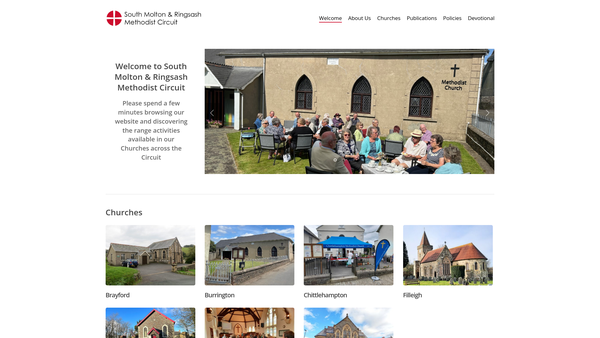 Screenshot of the South Molton Ringsash Methodist Circuit website