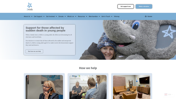 Screenshot of the 2wish website