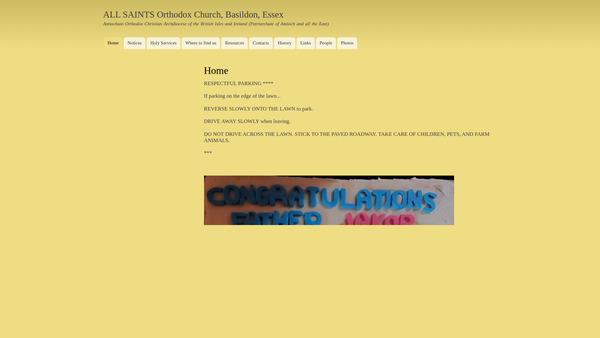 Screenshot of the Basildon Orthodox Community website