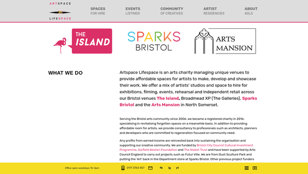 Screenshot of the Artspace Lifespace website