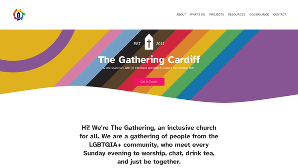 Screenshot of the The Gathering - Cardiff website