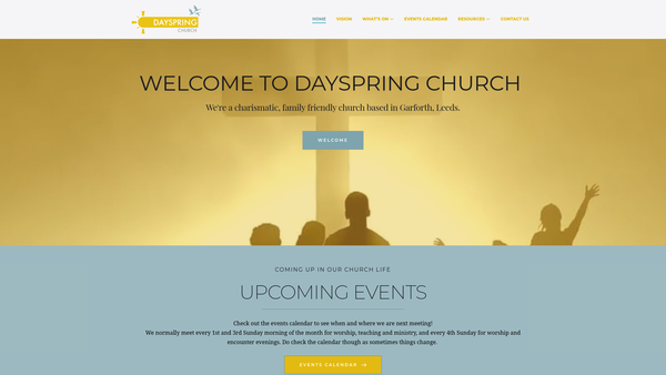 Screenshot of the East Leeds Pioneer (Dayspring Church) website